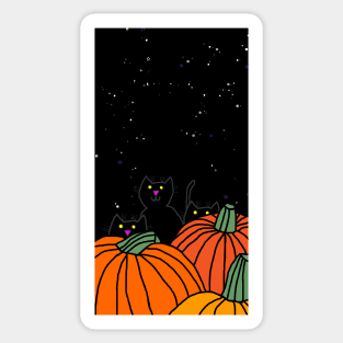 Halloween Pumpkins and Cats Sticker